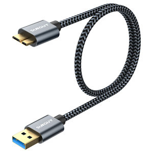 Cable USB 3.0 Retráctil y Flexible de Carga Rápida SUNGUY Tipo-A a Tipo-C, Personalizable, con Material Trenzado Ecológico - Product Image 1