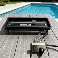 Kit de foyer à gaz rectangulaire en acier noir de 56 cm pour foyer extérieur et cheminée.