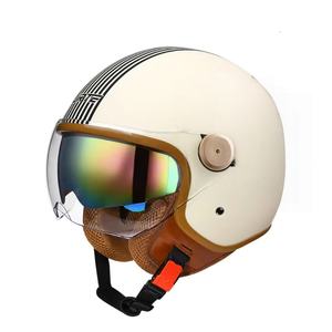 2025 nueva venta al por mayor con estilo <span class=keywords><strong>de</strong></span> seguridad colores visera nocturna media cara accesorios <span class=keywords><strong>de</strong></span> motocicleta casco Vintage cascos <span class=keywords><strong>de</strong></span> motocicleta - Product Image 4