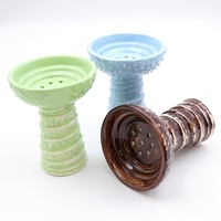Vente en gros directe usine, nouveau design personnalisé, tête de chicha classique en céramique volcanique à grain rond, en argile et porcelaine