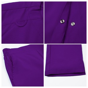 Women's Scrub Set Long Sleeve Cardigan Top And Pants Moisture Wicking Knitted Split Uniform Hospital Workwear - Product Image 3