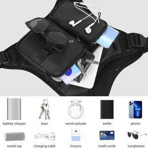 Sac à dos en tissu Oxford solide, sac à dos pour écouteurs, sac de sport pour la course à pied, sac de randonnée en plein air, sac de poitrine tactique - Product Image 4