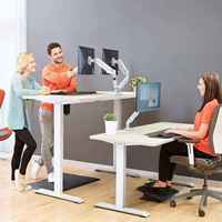 Bureau en hausse ergonomique de haute qualité Table en acier réglable en hauteur pour s'asseoir pour se tenir debout bureau d'ordinateur debout