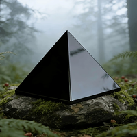 Großhandel Natürlicher Edelstein Großer Schwarzer Obsidian Turm Pyramide Heilende Energie Kristall Halbedelstein Ägyptisches Feng Shui Ornament