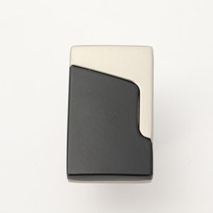 Folding Handle Zinc Alloy Rectangle <b>Drawer</b> Pull <b>Silver</b> Black Color Blocking Scandinavian Style Durable Furniture Hardware - Product Image 2