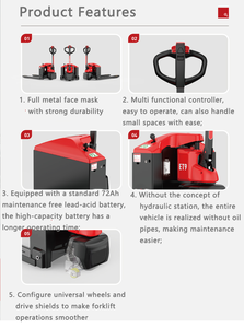 Empilhadeira Elétrica Manual 1.5T/2T com Bateria de Chumbo-Ácido para Manuseio - Product Image 4
