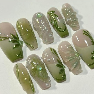 Z989 Uñas Postizas Francesas al por Mayor, Uñas Acrílicas de Gel, Diseño de Uñas Reutilizables, Kits de Manicura - Product Image 1