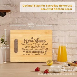 Bamboo Cutting Board Rectangle Solid <b>Wood</b> For Kitchen Meat Vegetable Cheese Chopping <b>Block</b> - Product Image 3