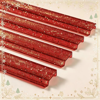 Supports de Mahjong de Noël en Acrylique de Luxe avec Poussoirs, Supports Festifs Ondulés pour Tuiles de Mahjong, Idéal pour les Cadeaux de Noël et de Fêtes