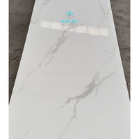 Comptoirs de salle de bain en marbre blanc artificiel sur mesure en gros, surface solide en acrylique composite Corian
