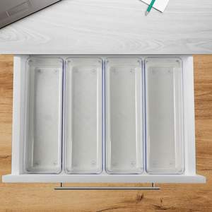 PET PET <b>Plastic</b> <b>Drawer</b> Organizer Modular Box Tray <b>Storage</b> Bins for Office Home Makeup Kitchen Junk <b>Drawer</b> - Product Image 3