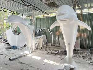 Patung lumba-lumba baja tahan karat buatan kustom berkualitas tinggi untuk kolam renang, taman, dan ruang komersial - Product Image 6