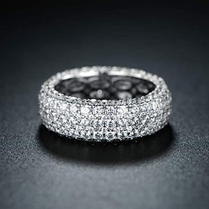 Anello a fascia intera a strati da donna, accessorio scintillante per le dita - Product Image 5