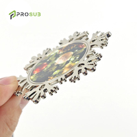 Ornements de Noël vierges pour sublimation Prosub, pendentifs flocons de neige en métal pour sublimation