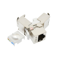 Jack Keystone RJ45 8P8C Tanpa Alat, Terlindungi, untuk Cat6a, Cat7, Cat8, dan SFTP