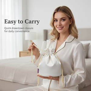 <span class=keywords><strong>Pochette</strong></span> de rangement cosmétique en satin personnalisée Royal Fair avec cordon de serrage en PU pour maquillage de luxe, bijoux délicats et articles de créateur - Product Image 4