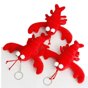 Bán sỉ dễ thương lobster sang trọng-Dễ Thương Tôm Hùm Đỏ Plush Toy Keychain Plush Nhồi Tôm Hùm Nhỏ Động Vật Đồ Chơi Sang Trọng