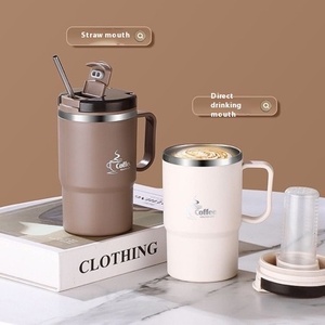 Taza de Café de Acero Inoxidable de Doble Pared de 18 oz con Tapa y Cuchara para Regalos Empresariales o para Acampar - Product Image 3