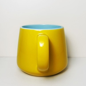 Custom <b>Ceramic</b> Mug Yellow Blue Interior Single <b>Cup</b> With Handle Business Gifts - Product Image 2