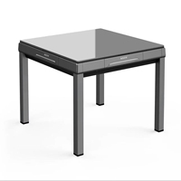 Table de Mahjong Automatique KEDI 2 en 1, Table à Manger Moderne, Silencieuse, avec Mélangeur de Cartes, Pieds Robustes en Acier Inoxydable, pour 4 Joueurs, Mobilier de Jeu à Domicile