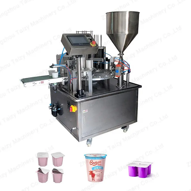 Automatische Joghurt-Eiscreme-Plastikbecher-Fülldeckel-Versiegelung maschine