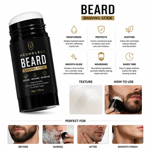 Stick de Rasage Hydratant Naturel pour Barbe Homme – Baume de Rasage pour Peaux Sensibles – Soin des Poils Faciaux – Produit de Toilettage OEM ODM - Product Image 4