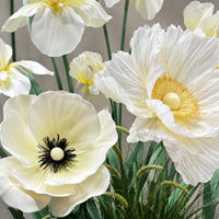 Support de fleurs artificielles géantes en papier blanc Iris pour mariage, jardin, événement, affichage floral commercial, conception personnalisée, usine