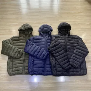 Herren Solid Color Nylon Stoff Damen jacke lässig Polsterung Winter Kapuze Puffer Jacke Mantel