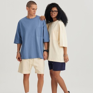 Heavyweight Streetwear Pocket T-Shirt Impresión de pantalla personalizada 100% algodón Unisex Oversize para hombres - Product Image 2