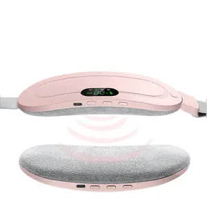 Mini Portable Cheap Vibrating Heating Massage Device Back Pain Relieve Women Period Menstrual Pain Cramp Relief Aid Belt