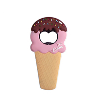 Aimants décoratifs pour réfrigérateur en PVC de taille moyenne, personnalisés, en forme de crème glacée, pour enfants, anniversaire, autocollants magnétiques décoratifs