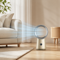 Ventilateur intelligent 2-en-1 : ventilateur de bureau sans pales, ventilateur tour silencieux à oscillation, purificateur d'air, moteur sans balais, compatible Tuya