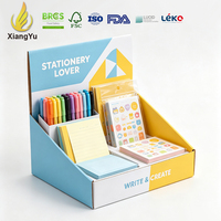 Boîte de présentation de comptoir en carton écologique portable avec séparateurs, imprimée en couleur personnalisée, pour papeterie, stylos, autocollants, cahiers, école