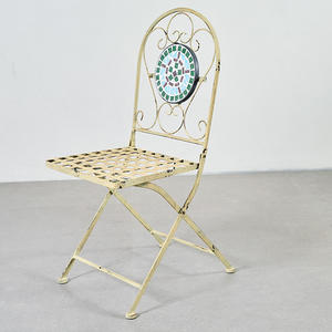 Ensemble <span class=keywords><strong>de</strong></span> <span class=keywords><strong>jardin</strong></span> moderne vintage <span class=keywords><strong>en</strong></span> <span class=keywords><strong>fer</strong></span> mosaïque, mobilier durable <span class=keywords><strong>en</strong></span> trois pièces pour café, balcon, cour - Product Image 3