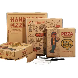 Venta directa de fábrica al por mayor logotipo personalizado Diseño Gráfico 10 piezas venta Mailer impreso Pizza comida 12 pastel caja de cartón corrugado