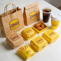 Cajas de Papel para Papas Fritas Personalizadas para Llevar, Envases para Hamburguesas y Comida Rápida, Contenedor para Pollo para Llevar
