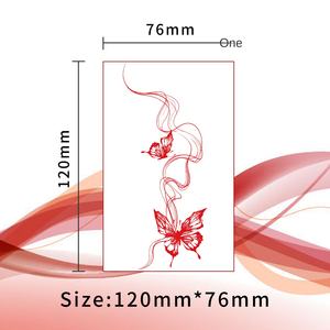 Autocollant de tatouage temporaire de fleurs de papillon rouge frais petit Style rétro avec sensibilité Ins de haut niveau Sexy nouvelle conception de tatouage - Product Image 2