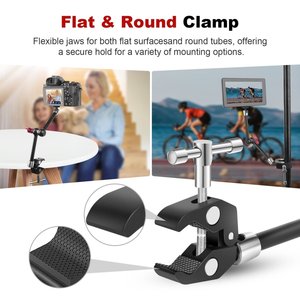 Mechrig Super Clamp en aluminium avec vis 1/4'' et bras articulé réglable de <span class=keywords><strong>11</strong></span>'' pour flash/lumière LED/microphone/caméra d'action - Product Image 3