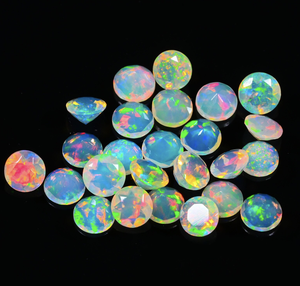 Opale éthiopienne naturelle, coupe ronde brillante, facettes fantaisie, pierre précieuse pour la fabrication de bijoux, certifiée, 2 mm à 10 mm - Product Image 1
