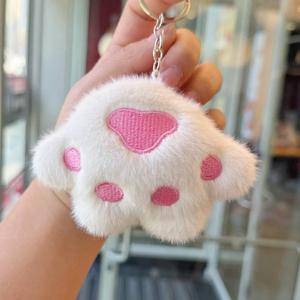 Fabbrica di alta qualità carino zampa ciondolo peluche portachiavi decorazione borsa e accessorio portachiavi auto - Product Image 3