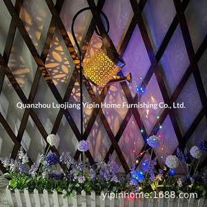 <span class=keywords><strong>Lampe</strong></span> solaire LED étanche IP55 en métal, design arrosoir avec fleurs paysagères, modèle ST616 - Product Image 3