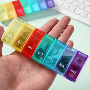 กล่องพลาสติกแบบพกพา 7 ช่อง สำหรับจัดเก็บยา 7 วัน สำหรับขายส่ง - Product Image 3