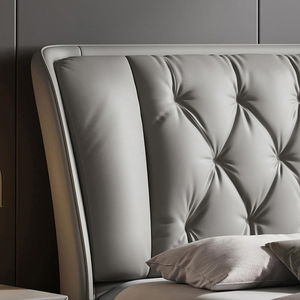 COSTFULL Italian Luxury Queen <strong>King</strong> Size Genuine Leather Velvet Upholstered Soft <strong>Bed</strong> Adjustable <strong>Bed</strong> <strong>Frame</strong> OEKO-TEX Certified - Product Image 5
