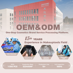 Bộ cọ trang điểm chuyên nghiệp cao cấp, chất liệu vegan, màu đen, 3 chiếc, in logo tùy chỉnh, bán buôn, kèm túi đựng. - Product Image 6