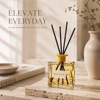 Diffuseur de parfum d'ambiance en verre de 100 ml avec bâtonnets en rotin, diffuseur d'arômes de luxe pour boutique de cadeaux, hôtel, spa et marque privée OEM