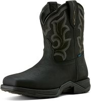 Bottes de travail imperméables en cuir véritable, hauteur mi-mollet, style western