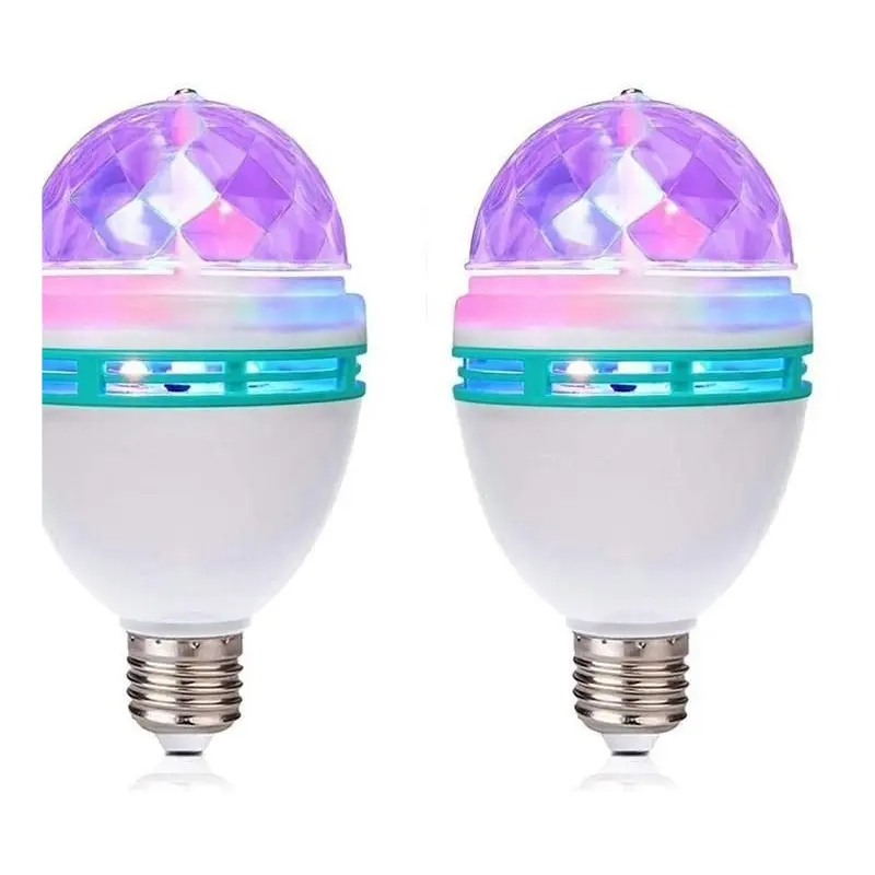Nuova lampadina a sfera magica di cristallo a Led RGB a rotazione 360 3w luci da palcoscenico colorate lampadina da discoteca a Led 2024
