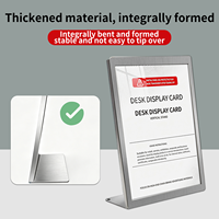 Support de menu en métal transparent personnalisable, directement de l'usine, format A4, A5, A6, support de signalisation de table, présentoir de table