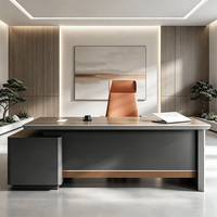 Bureau de direction en L moderne en bois grainé avec armoire de rangement verrouillable pour projet de bureau – Vente directe usine