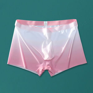 Calzoncillos bóxer de seda helada cómodos para hombre al por mayor nueva ropa interior de tiro medio transpirable 90% fibra de poliéster 10% personalizada - Product Image 2